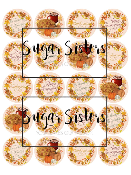 Thanksgiving Edible Toppers - (20 Toppers)