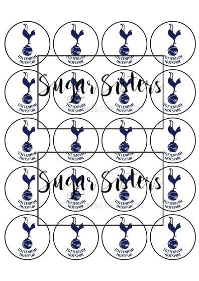 Tottenham Hotspurs Edible Toppers - (20 Toppers)