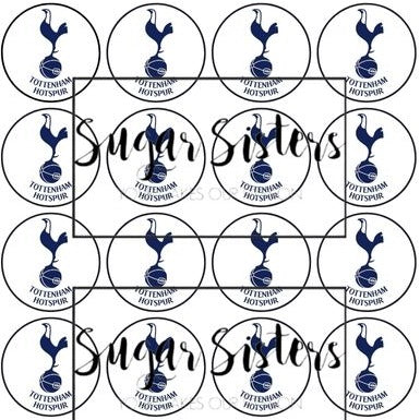 Tottenham Hotspurs Edible Toppers - (20 Toppers)