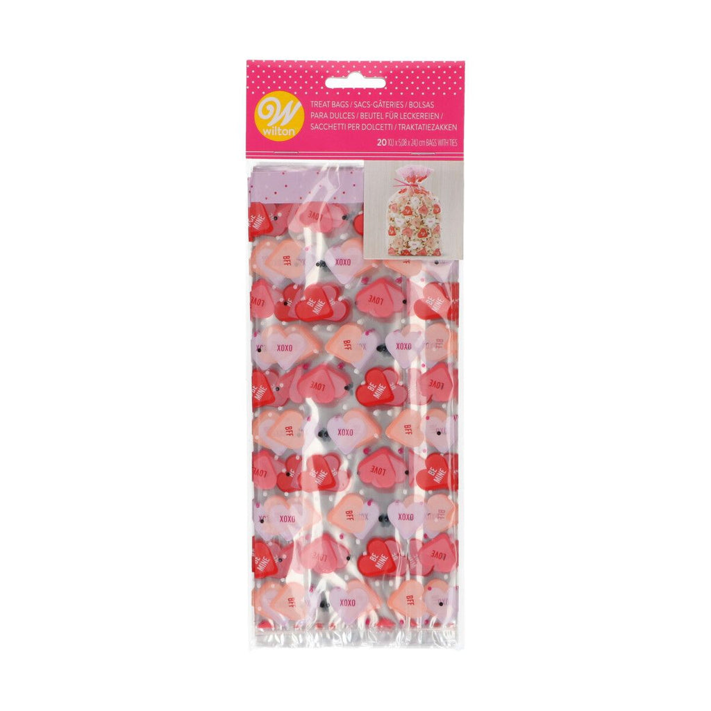 WILTON TREAT BAGS CANDY HEARTS PK/20