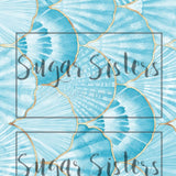 Turquoise Shells Wrap  Edible Image