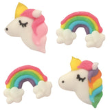 Sugar Decoration Unicorn & Rainbow Pk 12