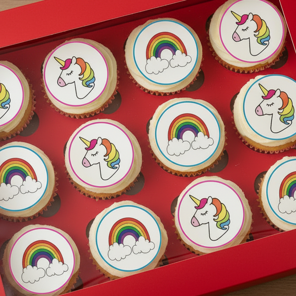 Unicorn & Rainbow Edible Toppers - (20 Toppers)