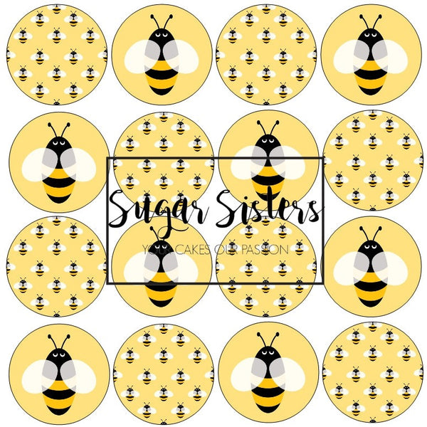 Honey Bee Edible Toppers - (20 Toppers)