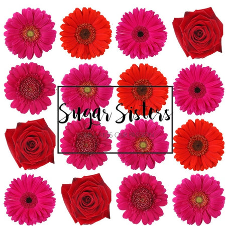 Red Wired Rose Sugar Flower Spray - 110mm