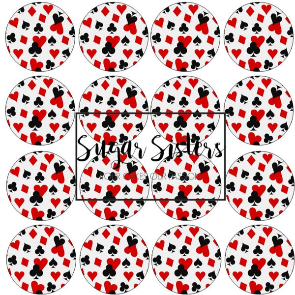 Playing Card  Edible Toppers - (20 Toppers)