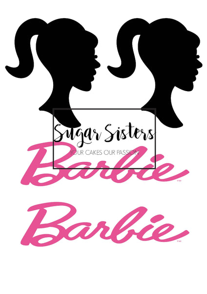 Doll head Silhouette Icons Edible Toppers