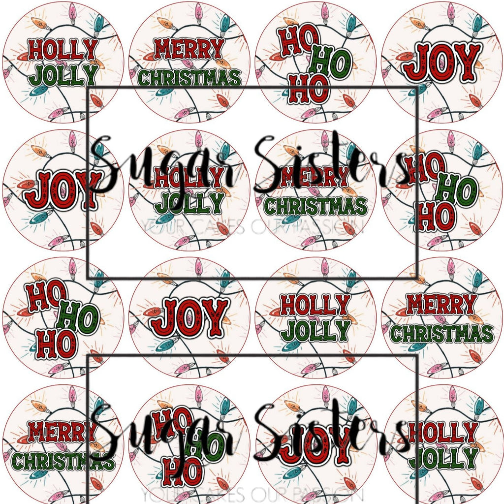 Vintage Holly  Edible Toppers - (20 Toppers)