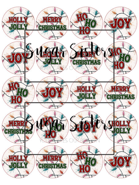 Vintage Holly  Edible Toppers - (20 Toppers)