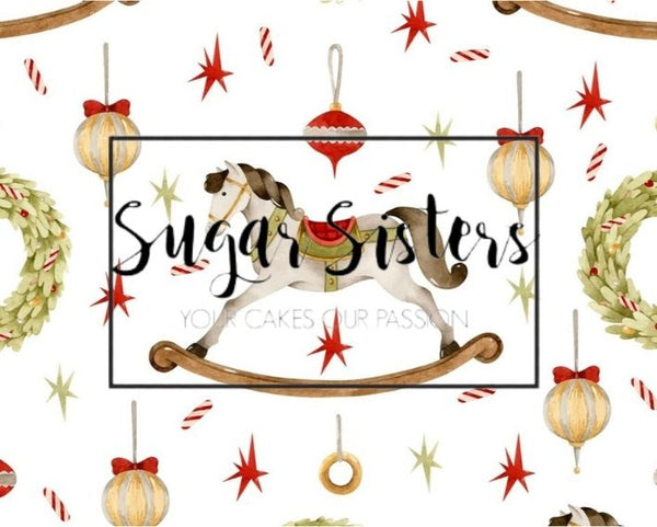 Vintage Xmas  Wrap  Edible Image