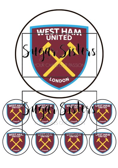 Westham United Edible Topper - (1 x 6" Disc ) (8 x 2" Discs)