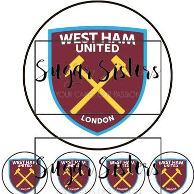 Westham United Edible Topper - (1 x 6" Disc ) (8 x 2" Discs)