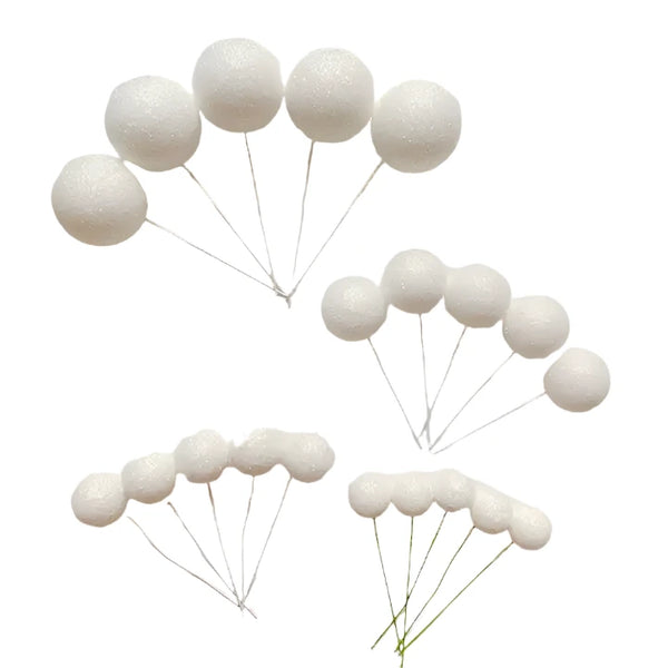 SUGAR SISTERS - White Glitter Cake Balls Pk 20