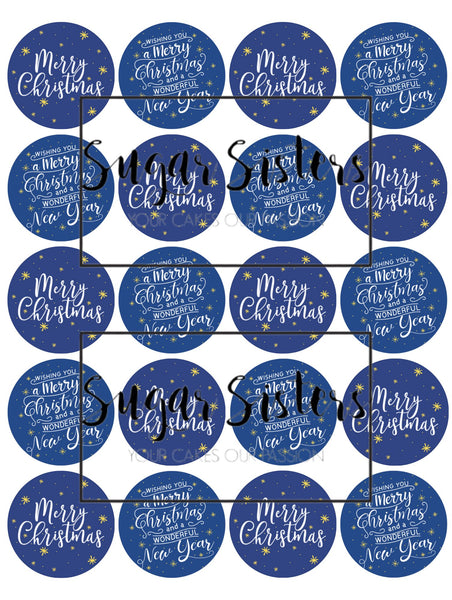 We wish you a merry Christmas  Edible Toppers - (20 Toppers)