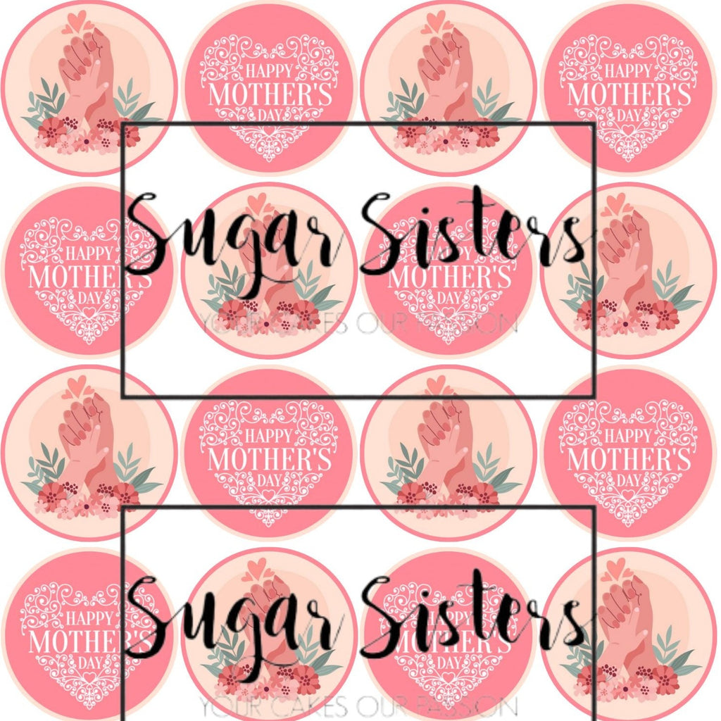 Your hand in Mine Mothers Day Edible Toppers - (20 Toppers)