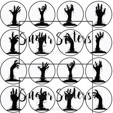 Zombie Hands Edible Toppers - (20 Toppers)
