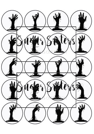 Zombie Hands Edible Toppers - (20 Toppers)