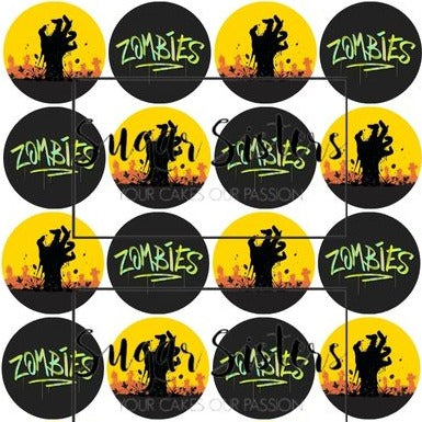 Zombies Edible Toppers - (20 Toppers)