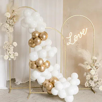 Balloon Garland White & Gold 200cm