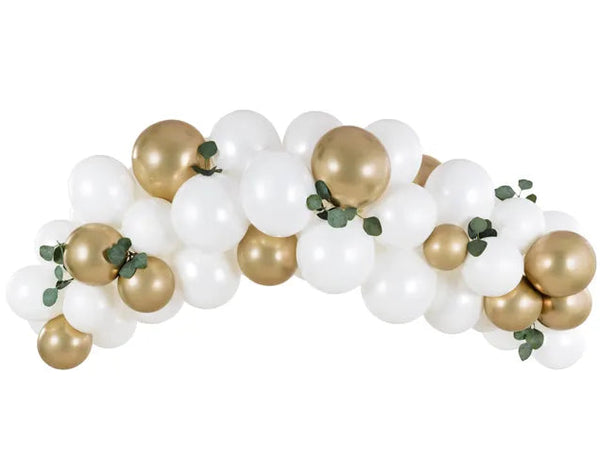 Balloon Garland White & Gold 200cm