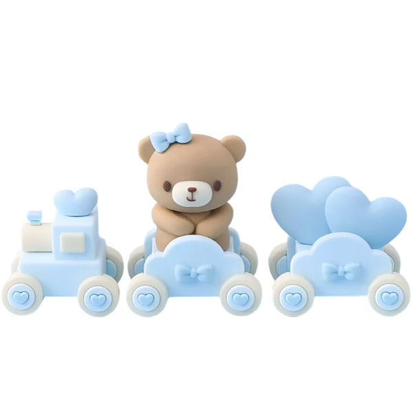 Cute Boy Bear on train Cake Decoration  DECO-CAKE