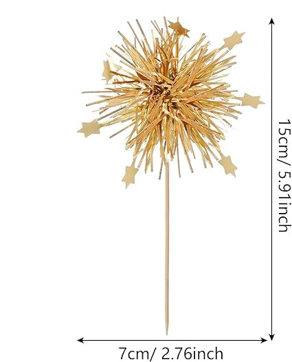 SUGAR SISTERS - Firework Cake/Cupcake Topper Pk 5