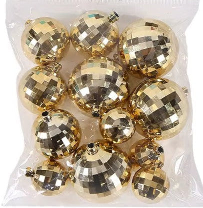 SUGAR SISTERS - Gold Mirror Ball Set Pk 12
