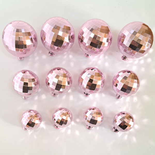 SUGAR SISTERS - Pink Mirror Ball Set Pk 12