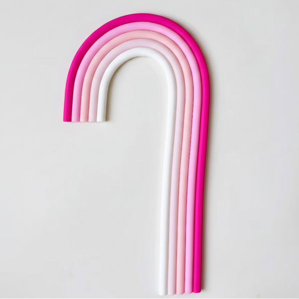 SUGAR SISTERS - Large Rainbow Hot Pink Topper