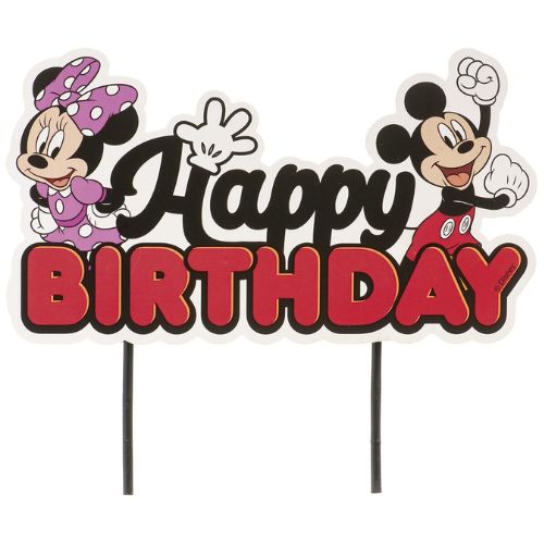 Happy Birthday Cake Topper - Minnie & Mickey