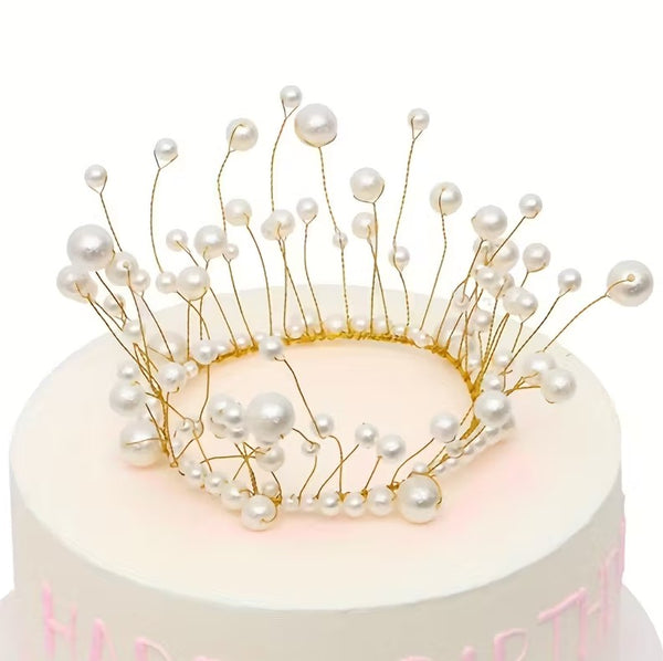 SUGAR SISTERS - Pearl Crown Cake Topper