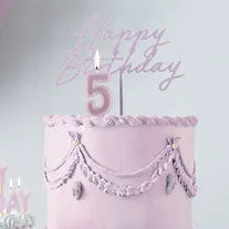 Pale Lilac Matt Happy Birthday Acrylic Topper