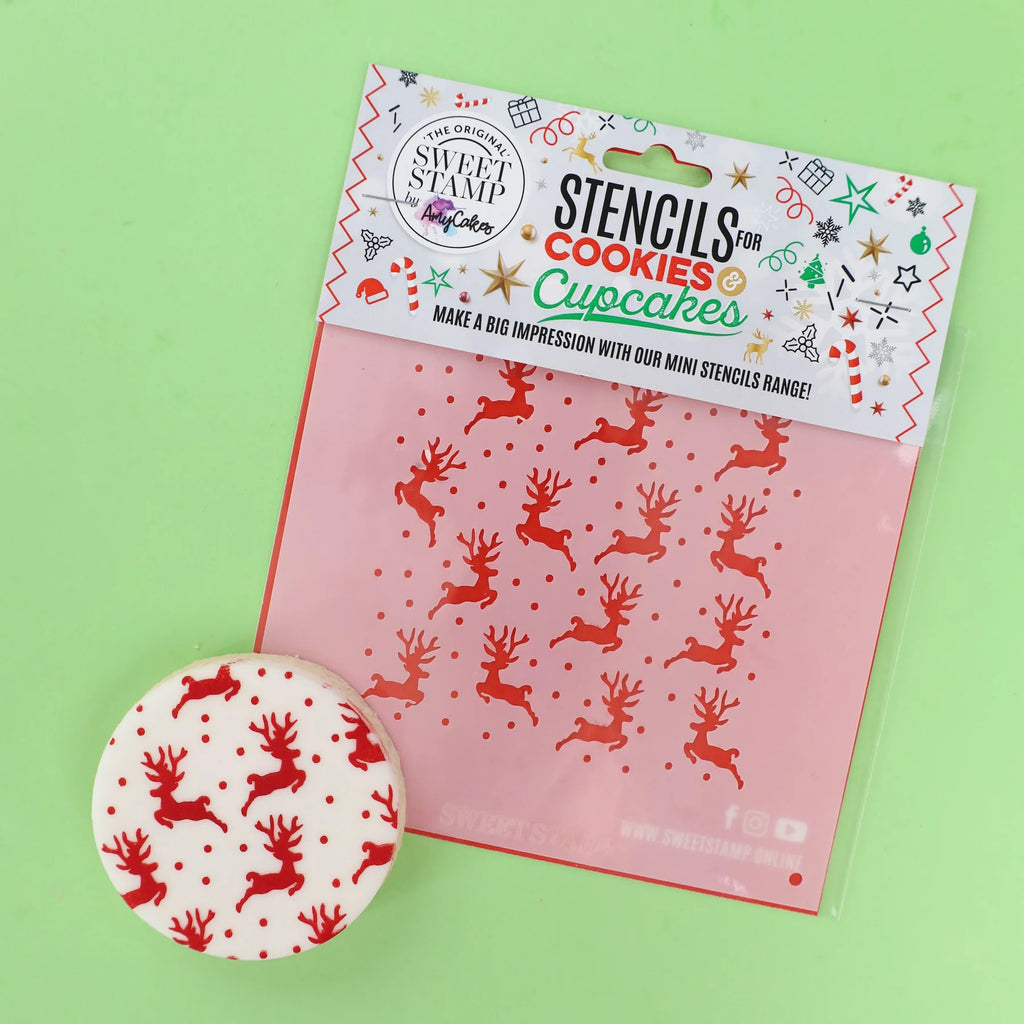 Mini Cookie/ Bento  & Cupcake Stencils - Reindeer