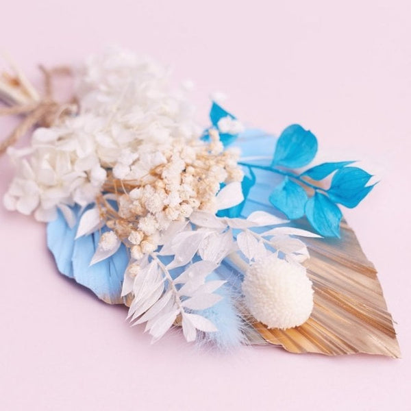 Blue, Gold & White Palm Spear Bouquet