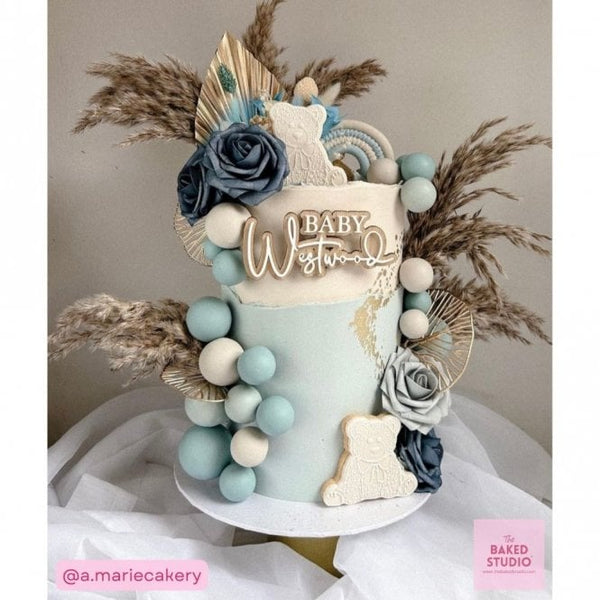 Blue, Gold & White Palm Spear Bouquet