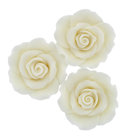 20mm White Sugar Roses