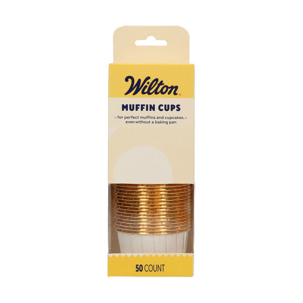 Baking cups White & Gold Pk 50 - WILTON