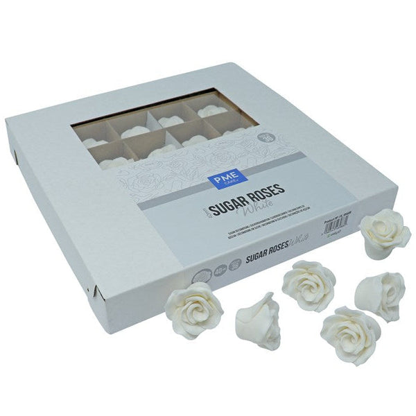 Sugar Roses White 40mm Pk 36