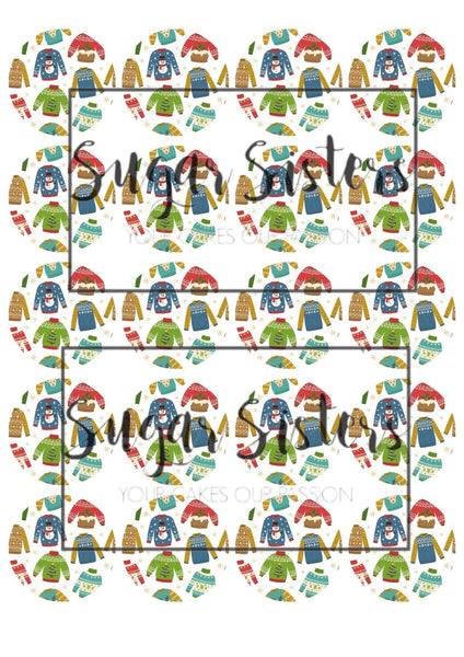 Xmas Jumper  Edible Toppers - (20 Toppers)