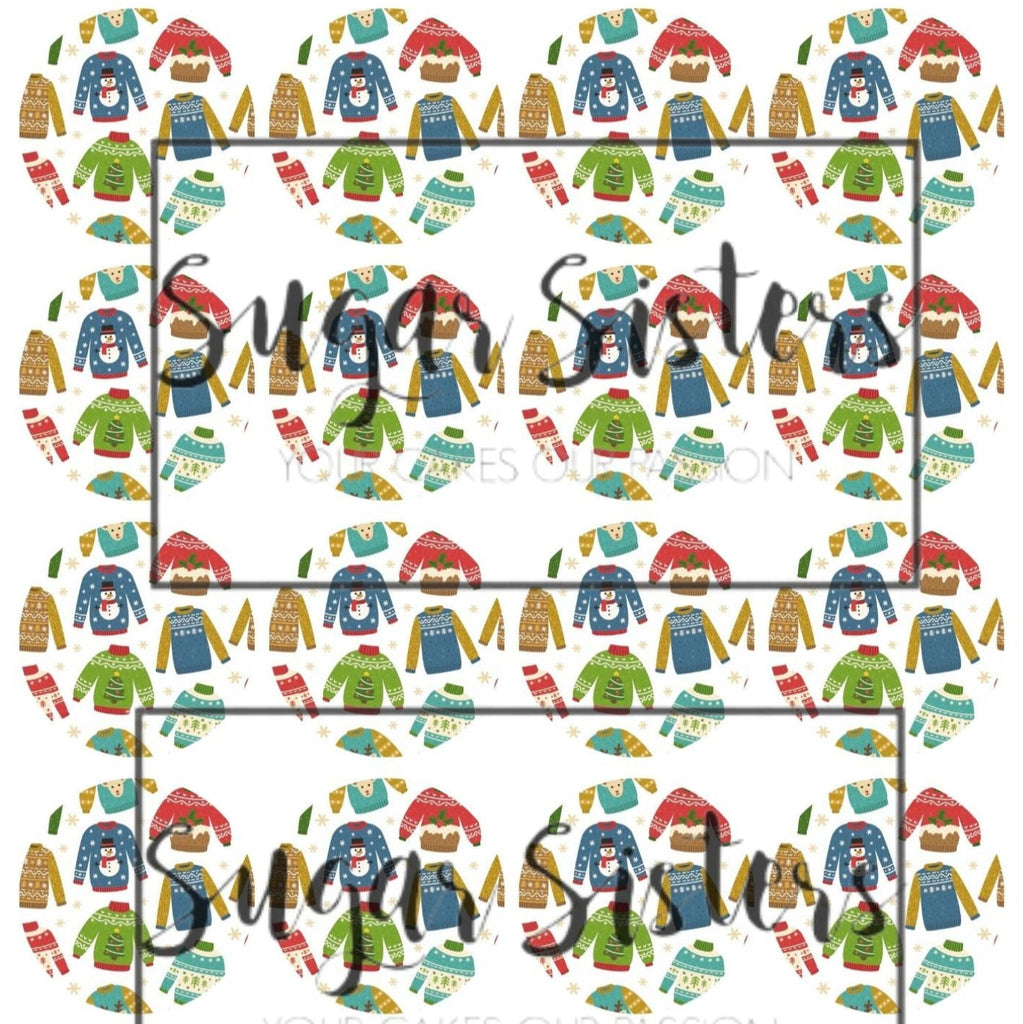 Xmas Jumper  Edible Toppers - (20 Toppers)