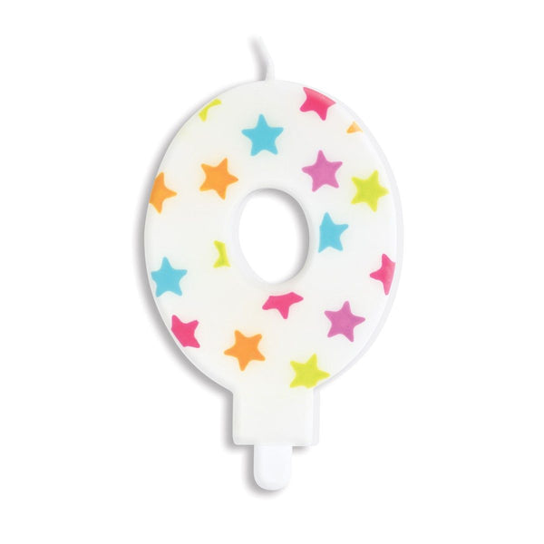Rainbow Stars Number Candle 0