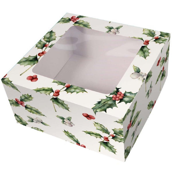 8" Vintage Holly Cake Box