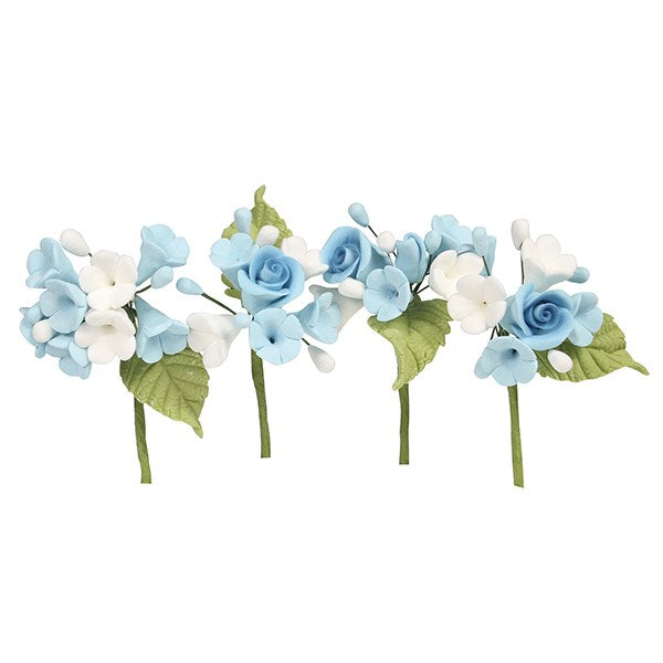 House of cake - 4 Mini Sugar Flower Sprays Blue