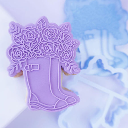 Floral Watering Can Stamp N Cut - SWEET STAMP