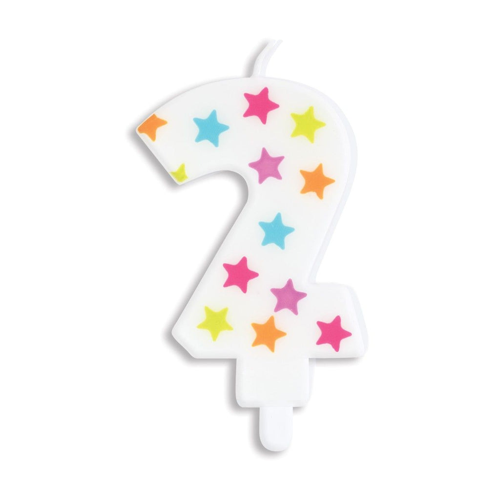 Rainbow Stars Number Candle 2