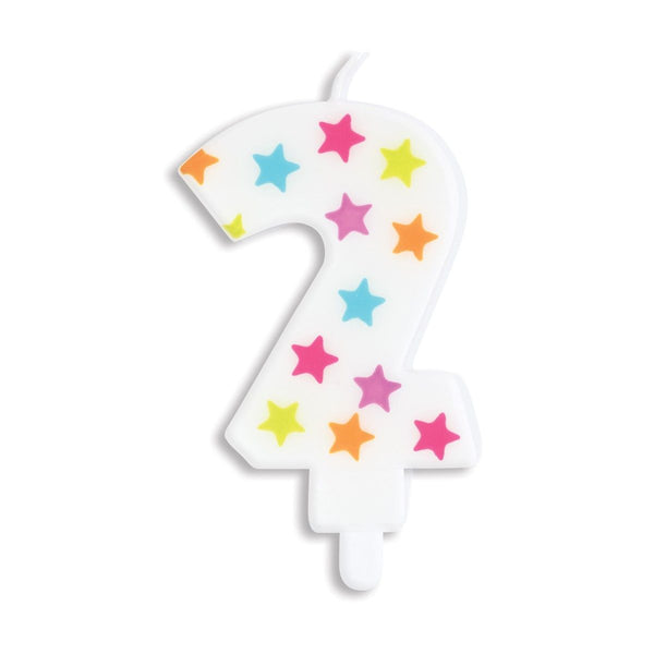 Rainbow Stars Number Candle 2