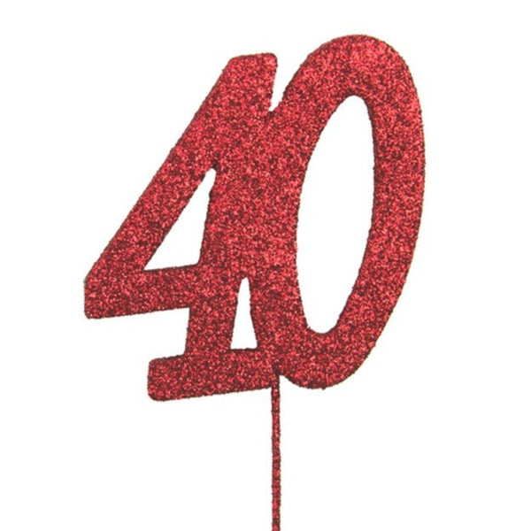 Glitter 40th Red Pick