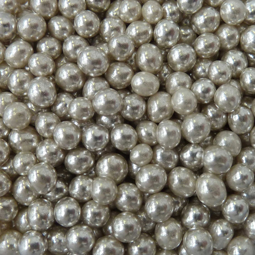 SUGAR SISTERS - Metallic Silver Dragees 4mm 80g