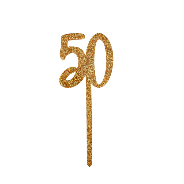 Glitter Gold 50 Cake Topper