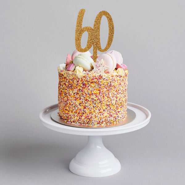 Glitter Gold 60 Cake Topper